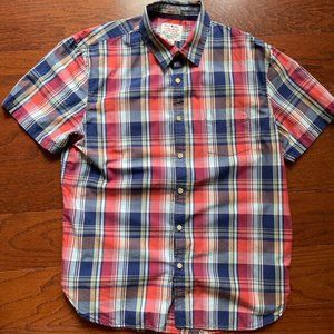 Men's Lucky Brand Slim Fit Plaid Short Sleeve Button Down Shirt